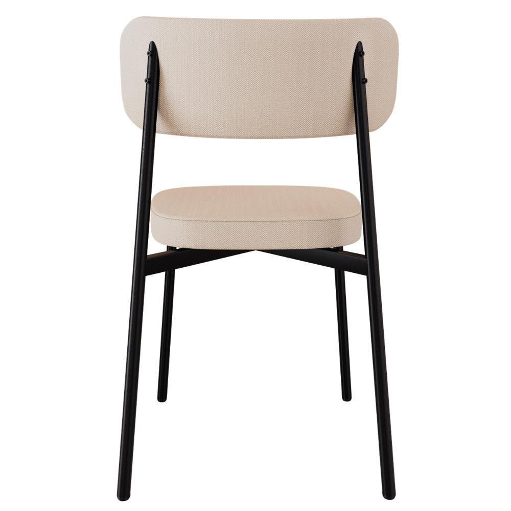 Cadeira De Jantar Estofada Kit 2 Ella M25 Linho Areia - Mpozenato - 7