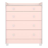 Cômoda Infantil Com Trocador 4 Gavetas Doce Sonho Rosa - Qmovi - 5