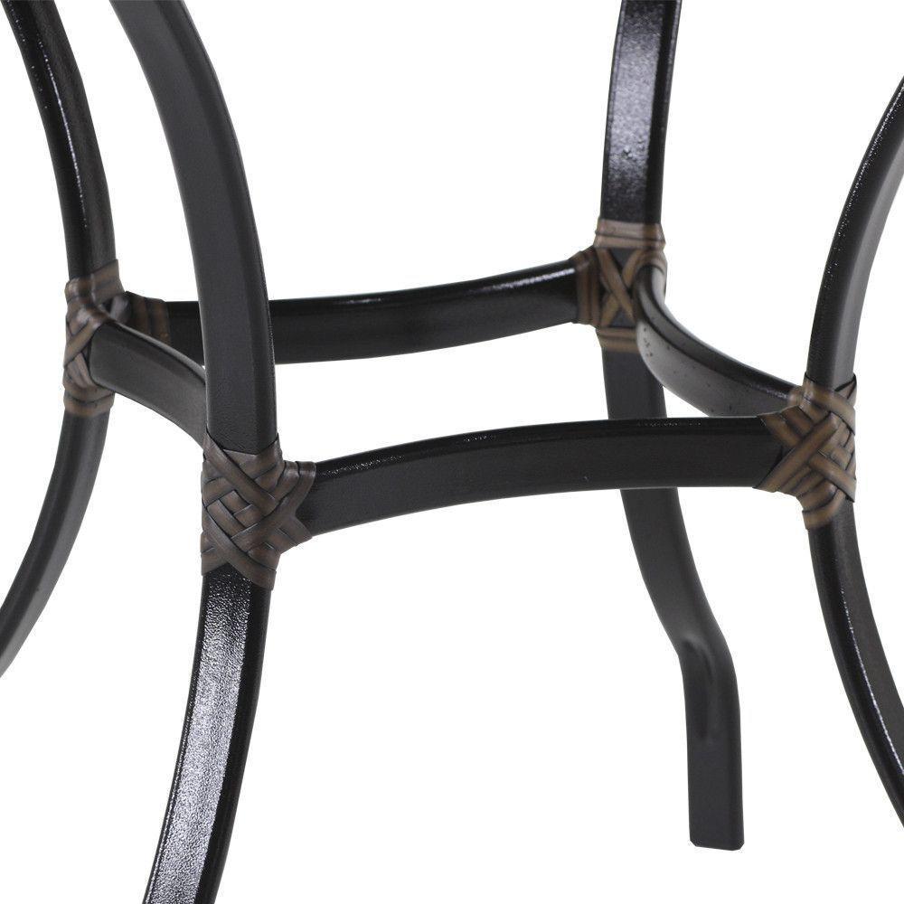 Mesa Roma Com Tampo Ripado 120 Cm Alumínio Preto - 4