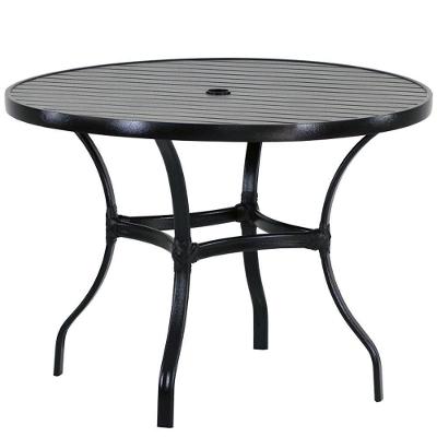 Mesa Roma Com Tampo Ripado 120 Cm Alumínio Preto
