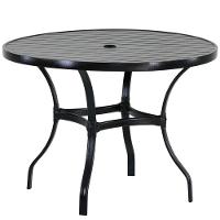 Mesa Roma Com Tampo Ripado 120 Cm Alumínio Preto - 1