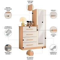 Cômoda Para Quarto 109cm 1 Porta Belize Plus Off-freijó - Albatroz - 3