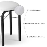 Mesa De Cozinha Bistrô Porto Preto 120cm Com 2 Banquetas Industriais Maviê Branco/preto - Mpozenato - 7