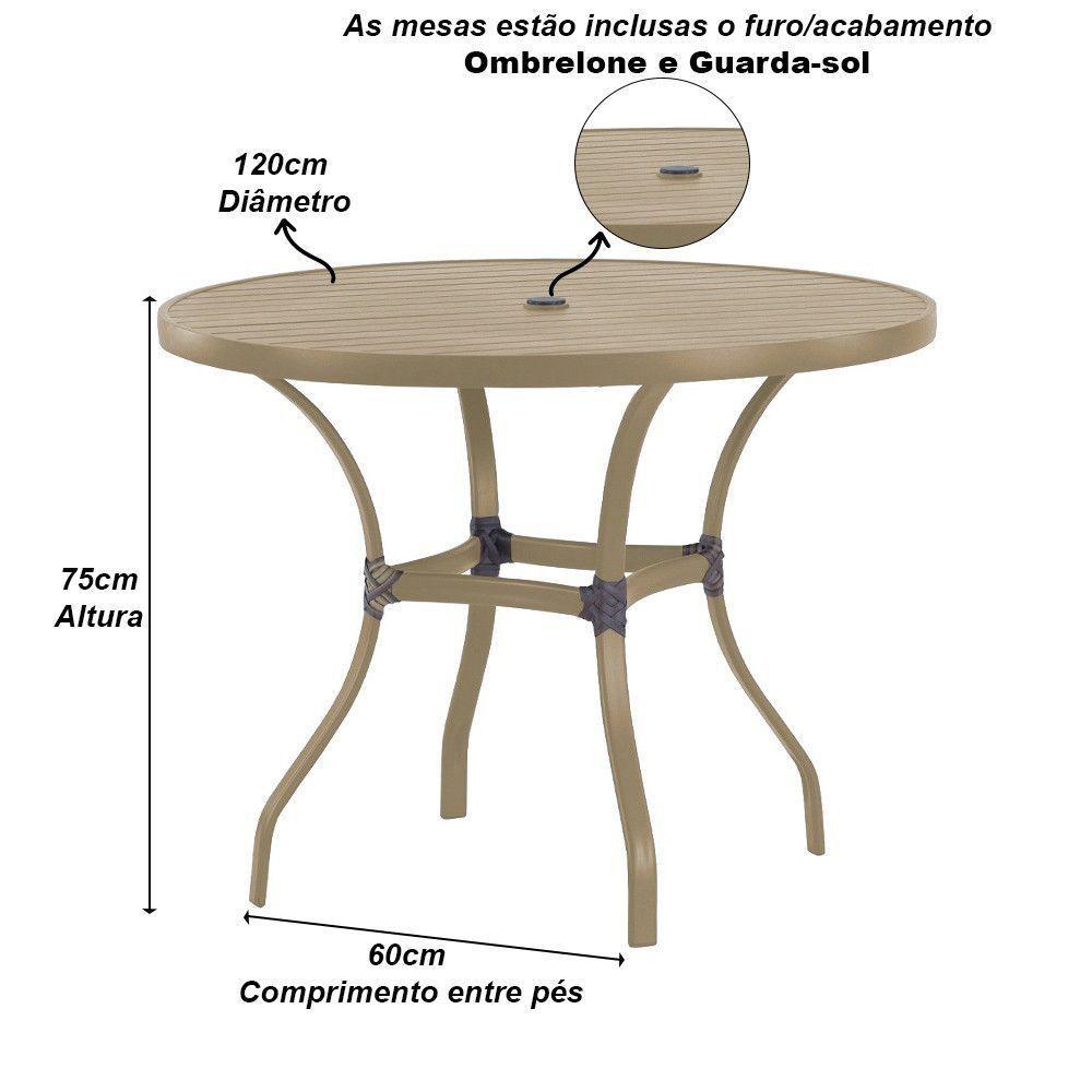 Mesa Roma Com Tampo Ripado 120 Cm Alumínio Fendi - 3