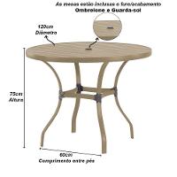 Mesa Roma Com Tampo Ripado 120 Cm Alumínio Fendi - 3