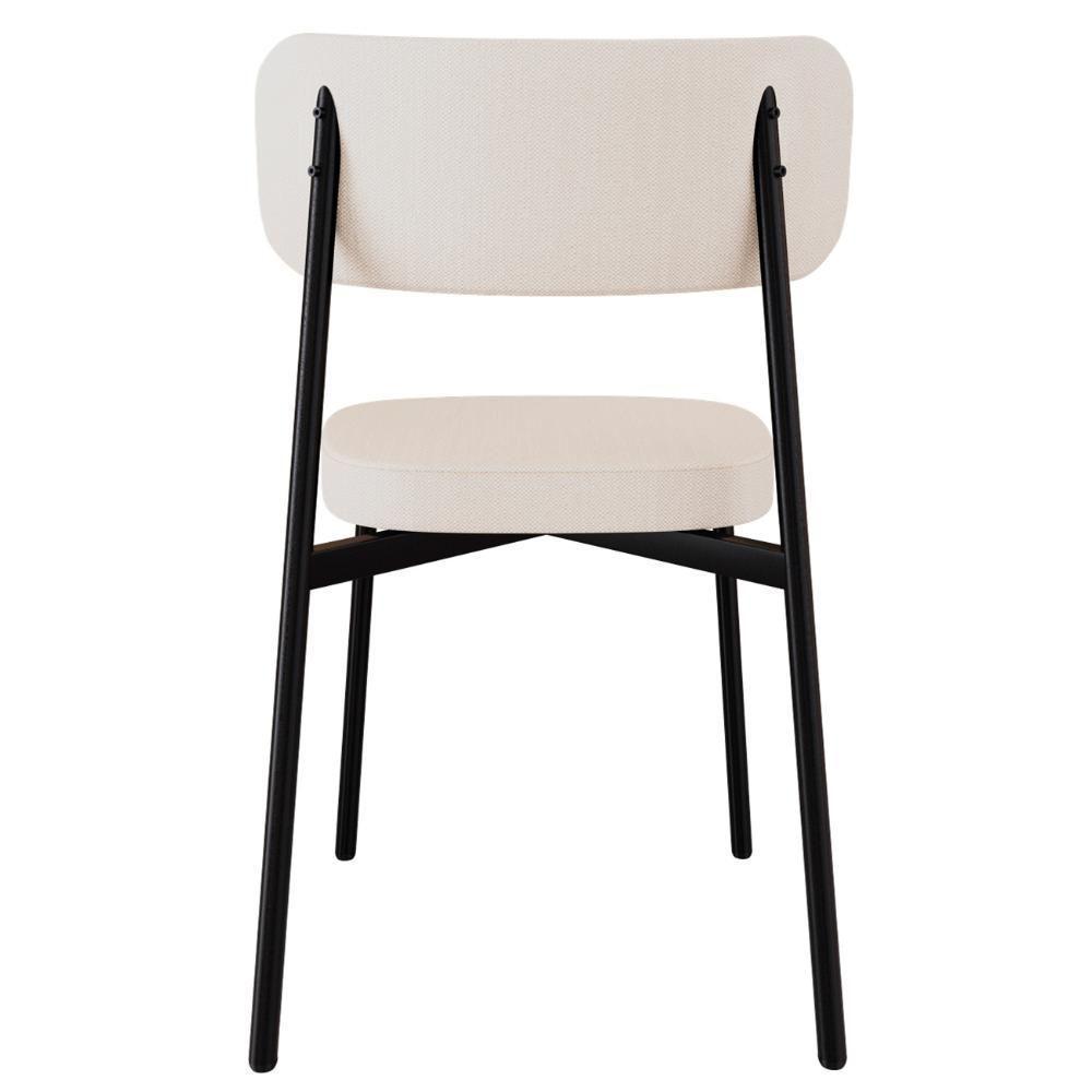 Cadeira De Jantar Estofada Kit 4 Ella M25 Linho Palha - Mpozenato - 7