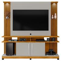 Estante Painel Para Tv 55 Pol 180cm Com Led York Naturalle-off - Bechara - 1