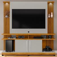 Estante Painel Para Tv 55 Pol 180cm Com Led York Naturalle-off - Bechara - 6