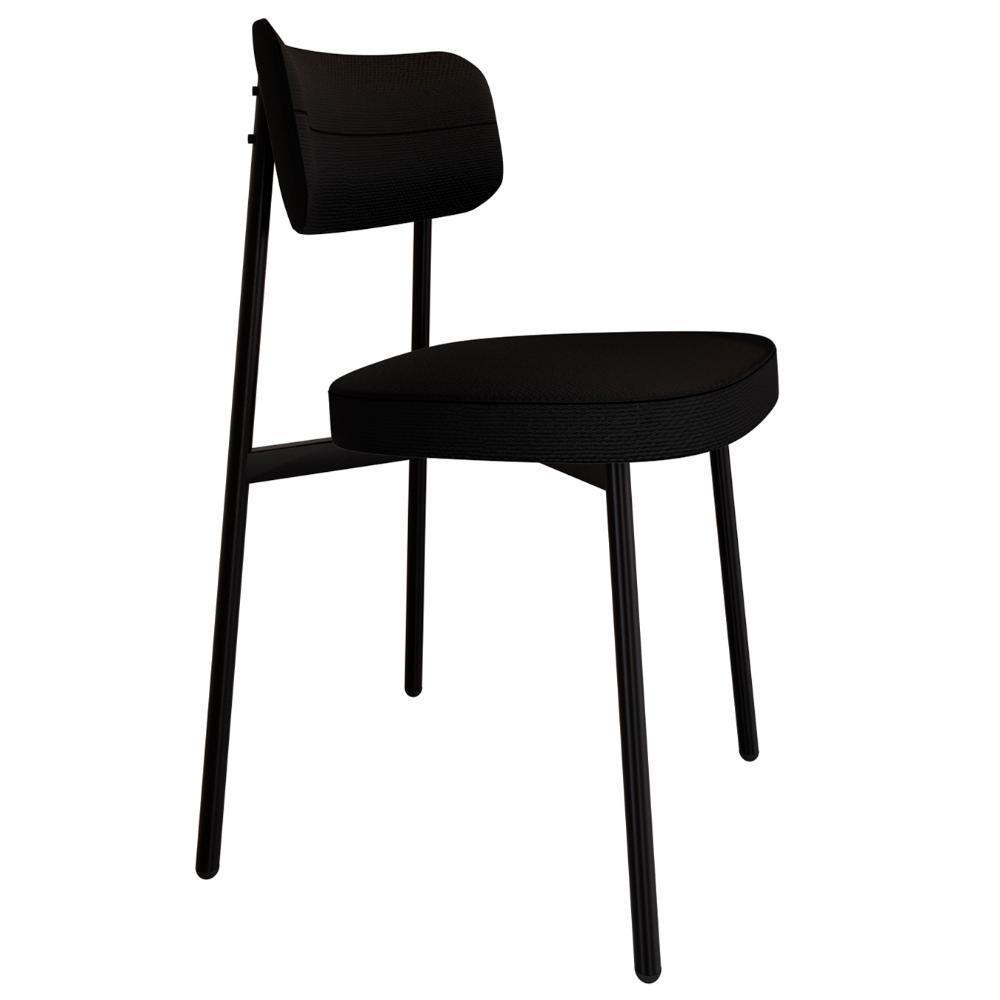 Cadeira De Jantar Estofada Kit 6 Ella M25 Linho Grafite - Mpozenato - 5