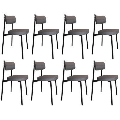 Cadeira De Jantar Estofada Kit 8 Ella M25 Linho Cinza - Mpozenato