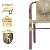 01 Cadeira Floripa Aluminio Pintura Marrom Trama Original Rami