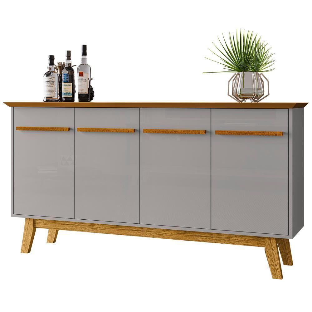 Buffet Aparador Sala De Estar 160cm 4 Portas Opala Naturalle-off - Bechara - 1