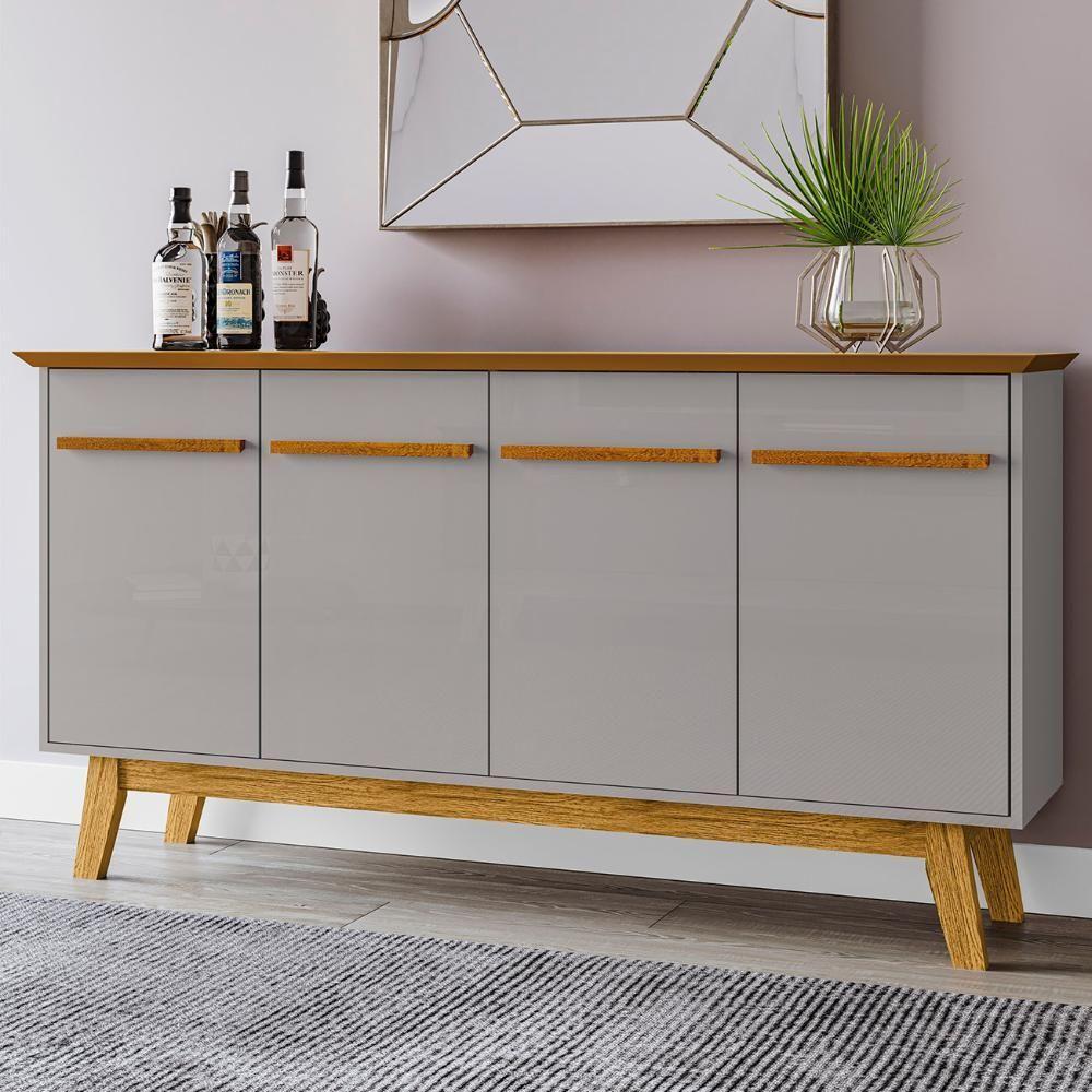 Buffet Aparador Sala De Estar 160cm 4 Portas Opala Naturalle-off - Bechara - 2