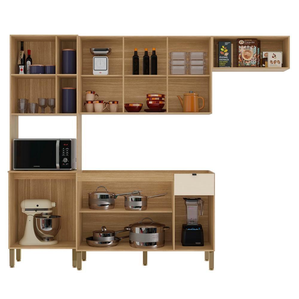 Cozinha Compacta Balcão Com Pia 120cm Laura Plus Soft-freijó Z06 - Mpozenato - 6