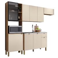 Cozinha Compacta Balcão Com Pia 120cm Laura Plus Soft-freijó Z06 - Mpozenato - 1