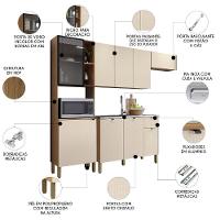 Cozinha Compacta Balcão Com Pia 120cm Laura Plus Soft-freijó Z06 - Mpozenato - 3