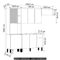 Cozinha Compacta Balcão Com Pia 120cm Laura Plus Soft-freijó Z06 - Mpozenato