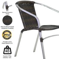 5 Cadeiras Em Alumínio Floripa Trama Original Pedra Ferro - 5