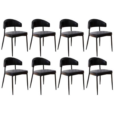 Cadeira De Jantar Estofada Kit 8 Chloe M25 Sintético Preto - Mpozenato