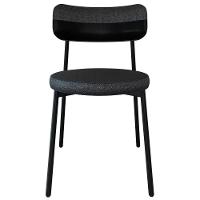 Cadeira De Jantar Estofada Kit 6 Nyka M25 Linho Grafite-preto - Mpozenato - 6