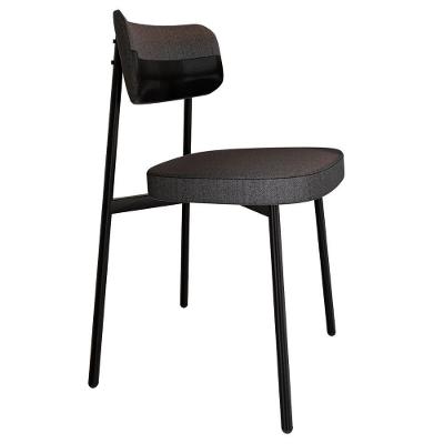 Cadeira De Jantar Estofada Fixa Ella M25 Linho Grafite-preto - Mpozenato