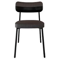 Cadeira De Jantar Estofada Kit 4 Ella M25 Linho Grafite-preto - Mpozenato - 6