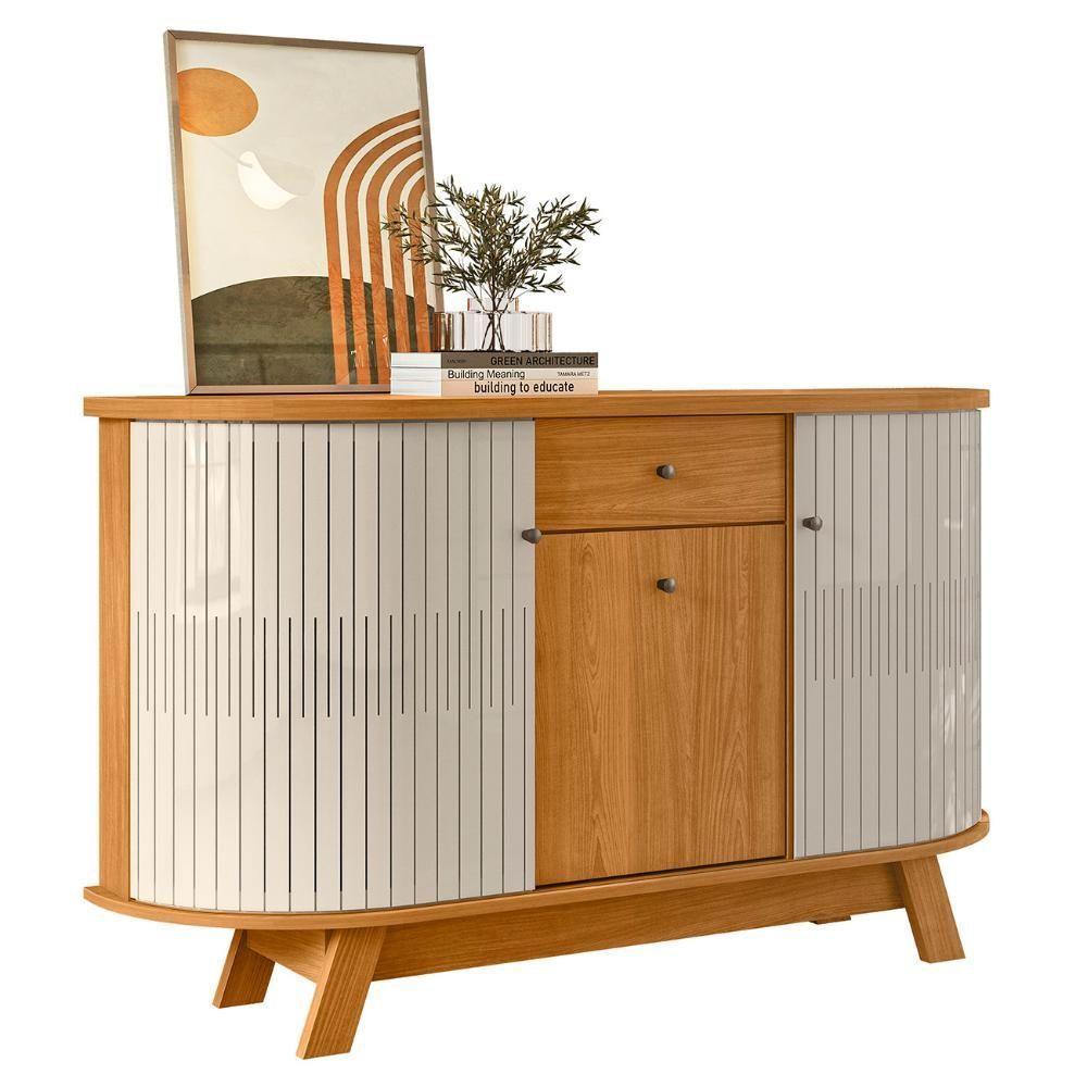Buffet Aparador Sala De Estar 135cm Toni Z10 Off-cinamomo - Mpozenato - 1