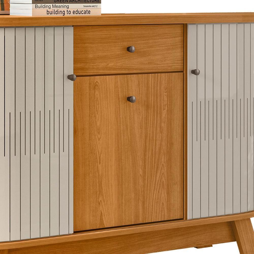 Buffet Aparador Sala De Estar 135cm Toni Z10 Off-cinamomo - Mpozenato - 5