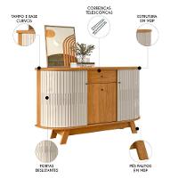 Buffet Aparador Sala De Estar 135cm Toni Z10 Off-cinamomo - Mpozenato - 3