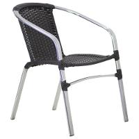 Jogo 6 Cadeiras E Mesa Com Tampo Floripa Alumínio área Trama Preto - 2