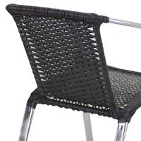 Jogo 6 Cadeiras E Mesa Com Tampo Floripa Alumínio área Trama Preto