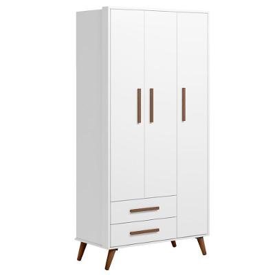 Guarda Roupa Infantil 3 Portas Retrô Q Encanto Branco - Qmovi