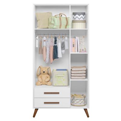 Guarda Roupa Solteiro Infantil Q Encanto 3 Portas Bater 2 Gavetas Branco MDF Qmovi