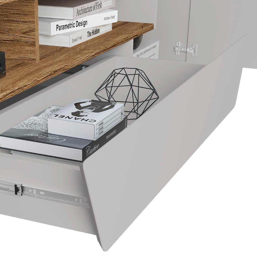 Rack Bancada Para Tv 70 Pol 180cm Flora Off/cinamomo B02 - Mpozenato - 7