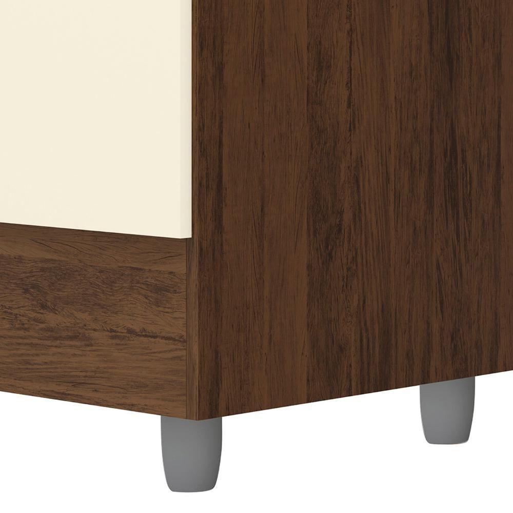 Guarda Roupa Solteiro 103cm Com 4 Portas Ideal Imbuia/champanhe - Vila Rica - 10