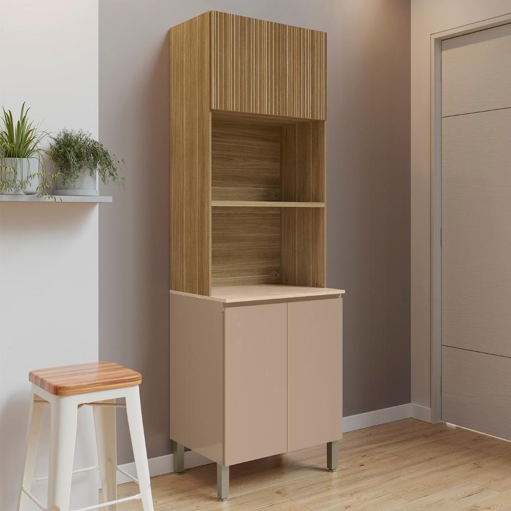 Paneleiro Cozinha Torre Quente Duplo Minsk Vanilla/freijó Z06 - Mpozenato - 2