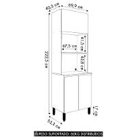 Paneleiro Cozinha Torre Quente Duplo Minsk Branco/soft/freijó Z06 - Mpozenato