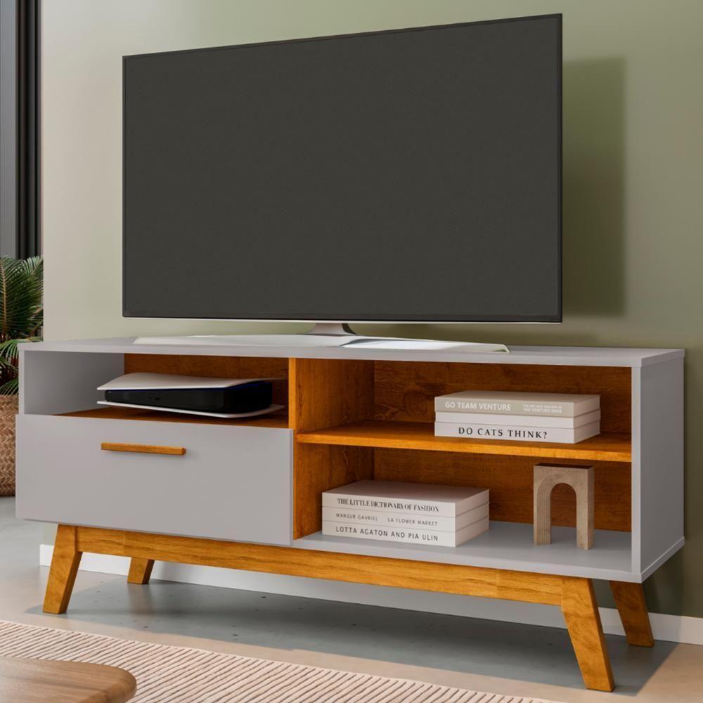 Rack Bancada Para Tv 55 Pol 136cm Paládio Off/naturalle - Bechara - 2