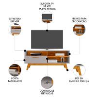 Rack Bancada Para Tv 55 Pol 136cm Paládio Off/naturalle - Bechara - 3