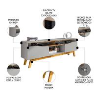 Rack Bancada Para Tv 75 Pol 180cm Rita Off/cinamomo B02 - Mpozenato - 3