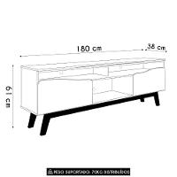 Rack Bancada Para Tv 75 Pol 180cm Rita Off/cinamomo B02 - Mpozenato