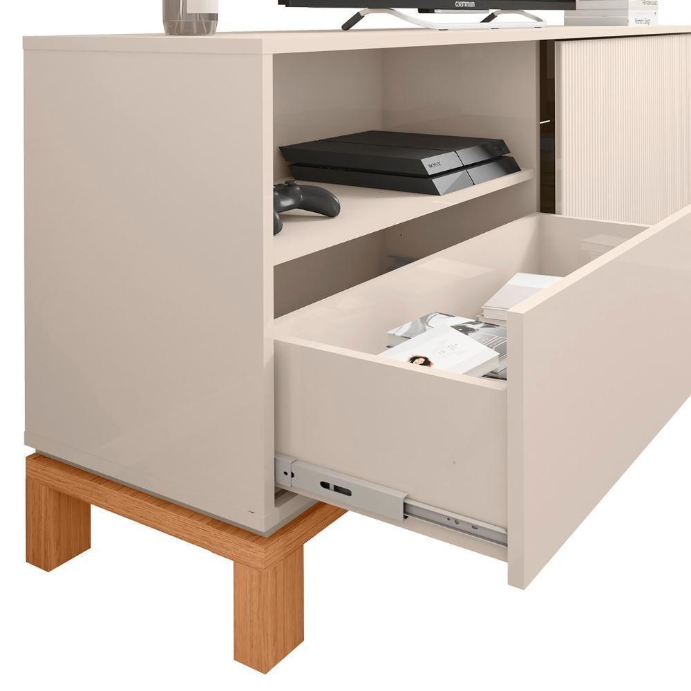 Rack Bancada Para Tv 55 Pol 150cm Lucca Off White/freijó C01 - Mpozenato - 6