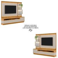 Painel Para Tv 70 Pol Com Rack Bancada 238cm Real L06 Tauari/off White - Mpozenato - 5
