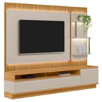 Painel Para Tv 70 Pol Com Rack Bancada 238cm Real L06 Tauari/off White - Mpozenato - 9