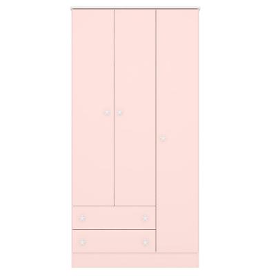 Guarda Roupa Infantil 3 Portas 2 Gavetas Doce Sonho Rosa - Qmovi