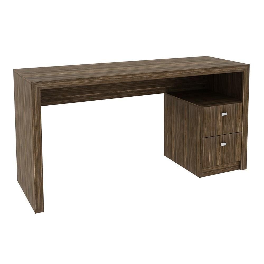 Mesa Para Computador Escrivaninha 2 Gavetas Me4130 Nogal - Tecno Mobili - 4