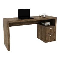 Mesa Para Computador Escrivaninha 2 Gavetas Me4130 Nogal - Tecno Mobili - 1