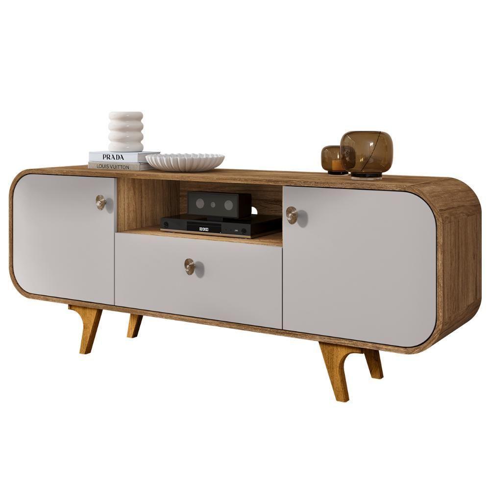 Rack Bancada Para Tv 55 Pol 156cm Demi Cinamomo/off B02 - Mpozenato - 1