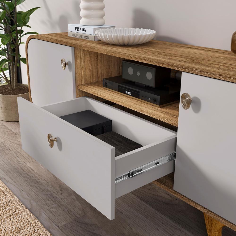 Rack Bancada Para Tv 55 Pol 156cm Demi Cinamomo/off B02 - Mpozenato - 5