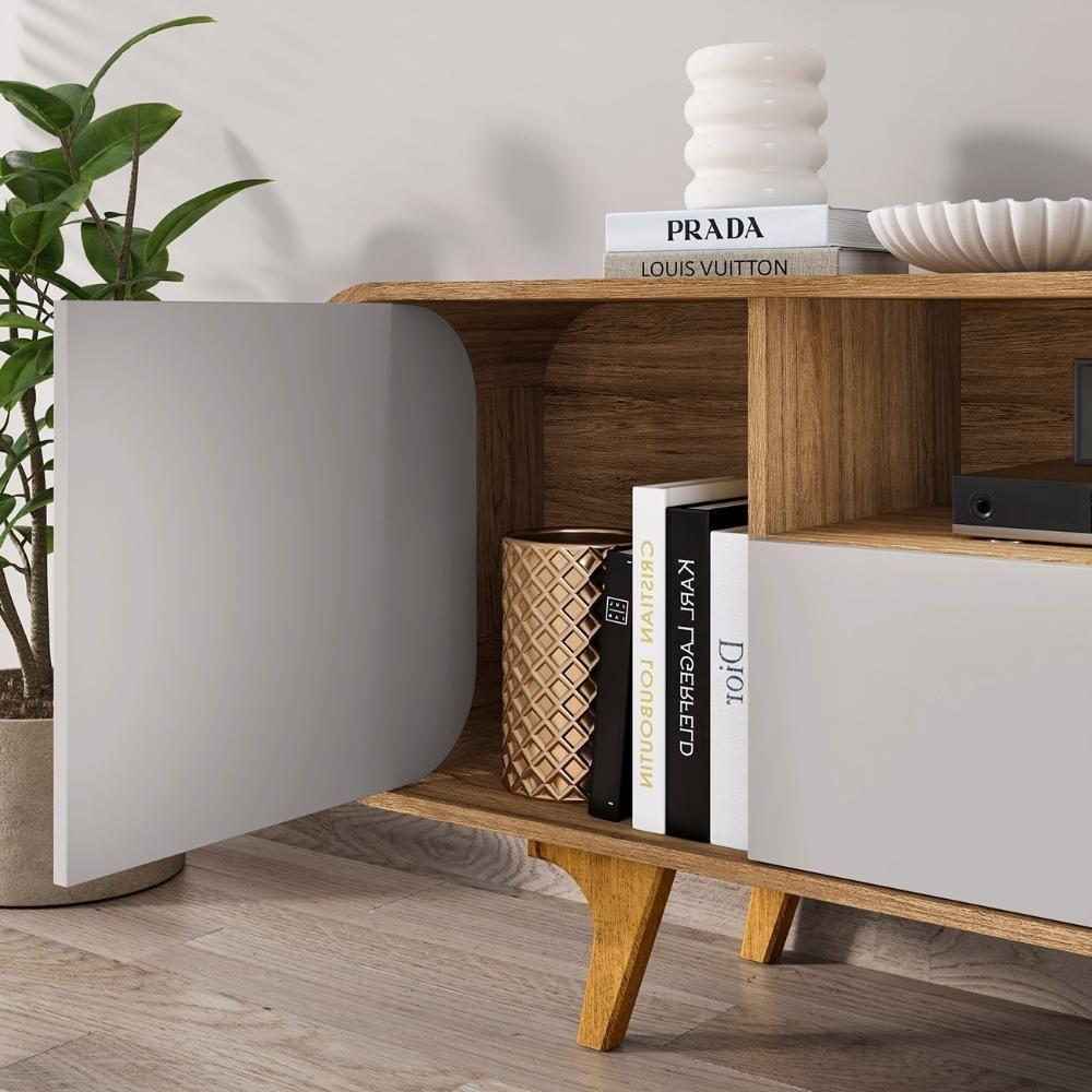 Rack Bancada Para Tv 55 Pol 156cm Demi Cinamomo/off B02 - Mpozenato - 6